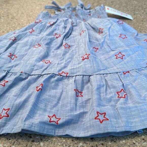 CAT & JACK 4th Of July Chambray Stars Dress *NEW* - Picture 4 of 9